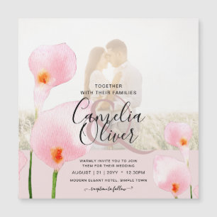 MAGNETISK Rosa Calla Lily PHOTO Wedding bjudande