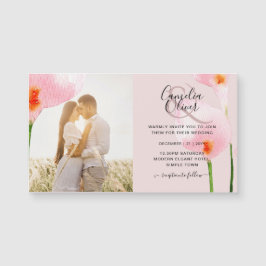 MAGNETISK Rosa Calla Lily PHOTO Wedding bjudande