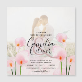MAGNETISK Rosa Calla Lily PHOTO Wedding bjudande