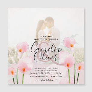 MAGNETISK Rosa Calla Lily PHOTO Wedding bjudande