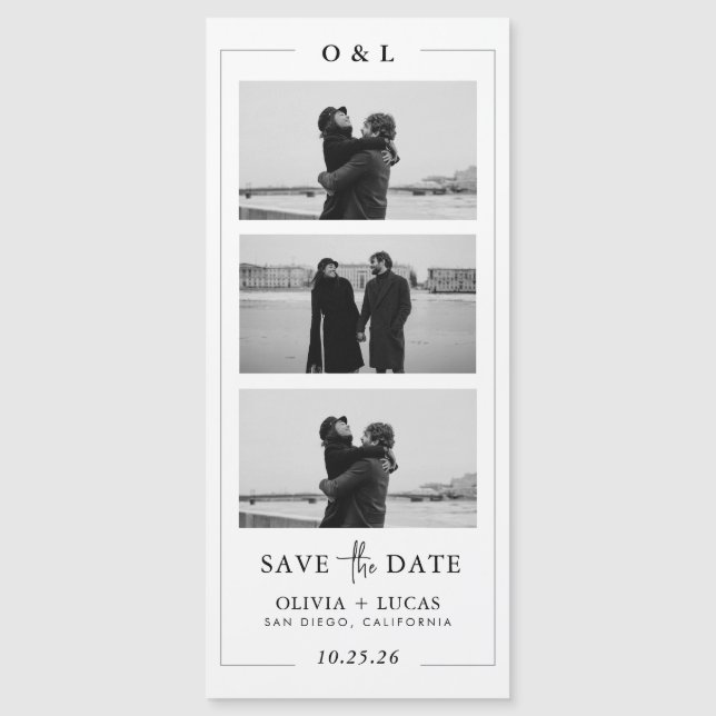 Magnetisk vigselring med fotoremsa och monogramkan (Framsida)