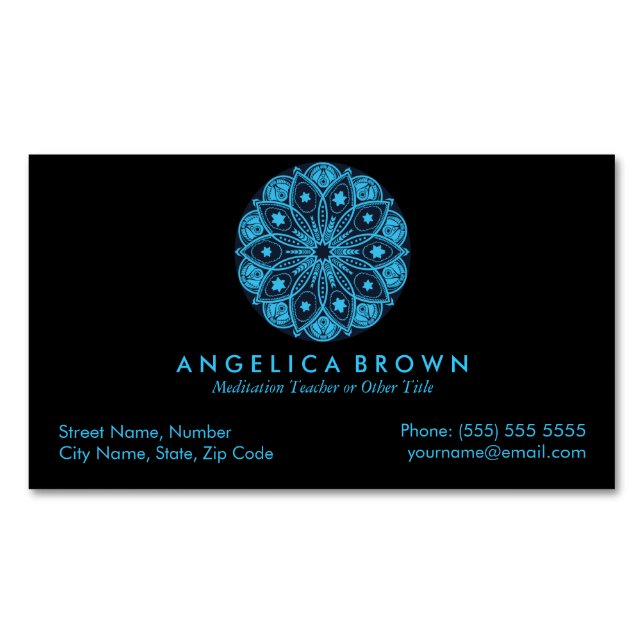 Magnetisk visitkort för meditationlärare magnetiska visitkort (Framsida)