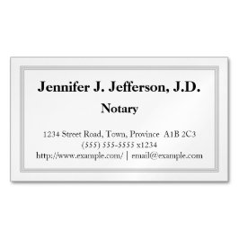 Magnetisk visitkort för traditionell Notary Visitkortmagnet