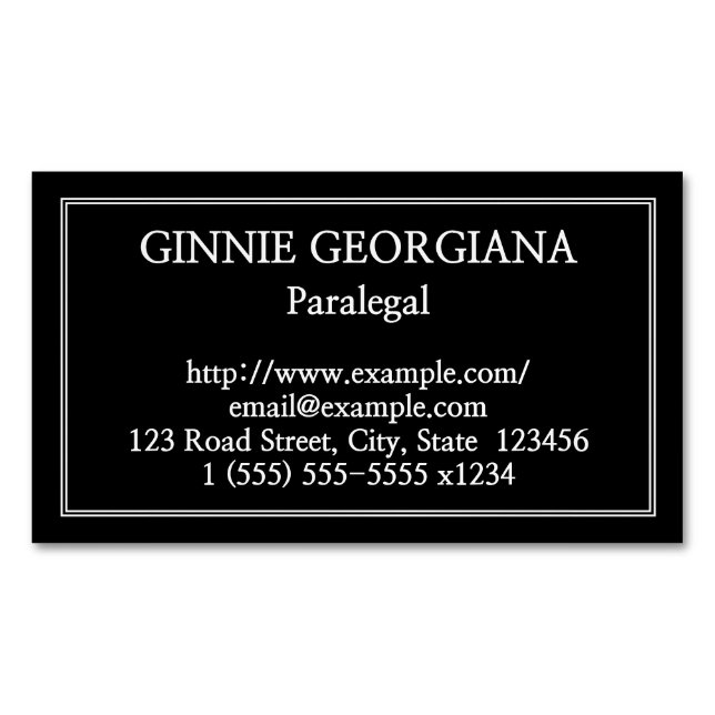 Magnetisk visitkort för vanlig Paralegal Visitkortmagnet (Framsida)