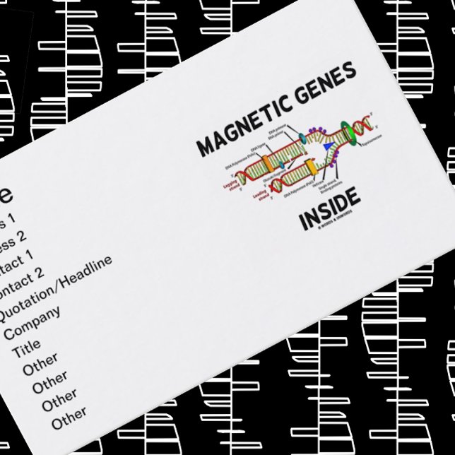 Magnetiska gener inuti (DNA-replikering) Visitkort (DNA/genetics humor business card for any biotechnologist or nanotechnologist)