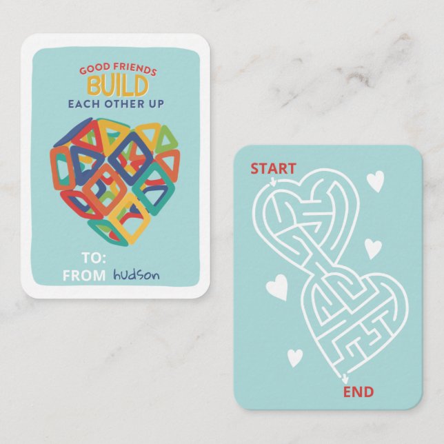 Magnetiska kakelleksaker hjärta klassrum Alla hjär Anteckningskort (Fram/baksida)