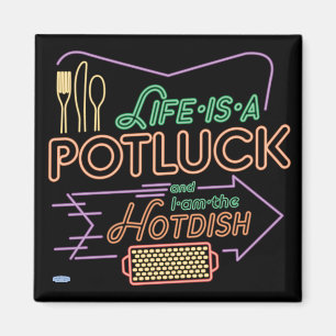 Magnetiska meddelanden "Potluck Hotdish" Magnet