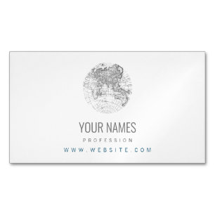 Magnetiska visitkort: ANTIQUE WORLD MAP Visitkort