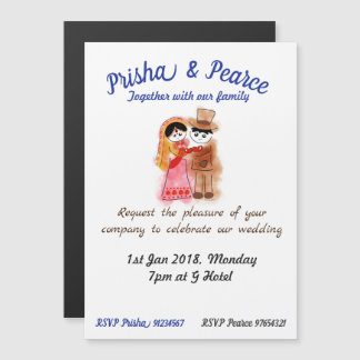 Magnetiskt bröllopsvisitkort för fusion magnetisk inbjudningskort