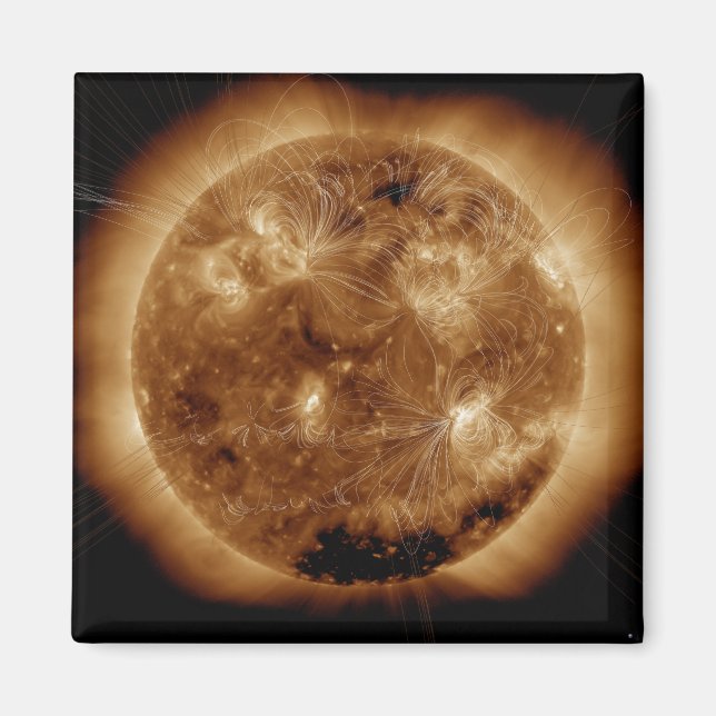 Magnetiskt fält linjer på Sol 2 Magnet (Framsidan)