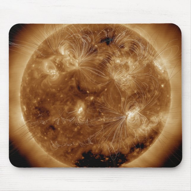 Magnetiskt fält linjer på Sol 2 Musmatta (Framsidan)