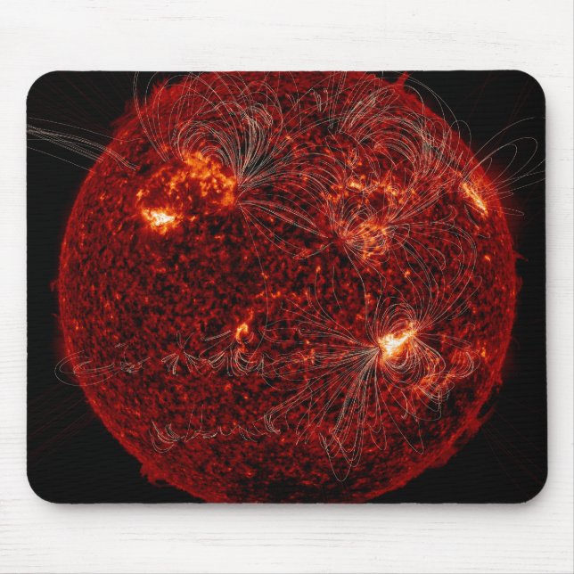 Magnetiskt fält linjer på Sol 3 Musmatta (Framsidan)