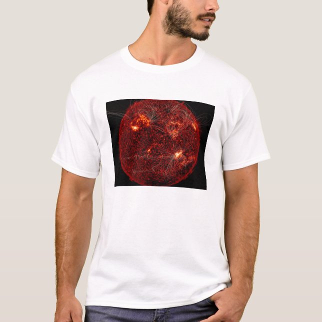 Magnetiskt fält linjer på Sol 3 T-shirt (Framsida)