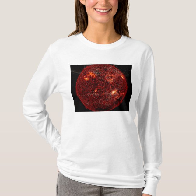 Magnetiskt fält linjer på Sol 3 Tröja (Framsida)