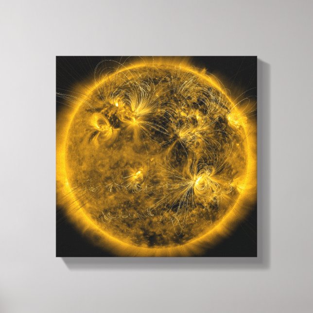 Magnetiskt fält linjer vid Sol Canvastryck (Framsida)