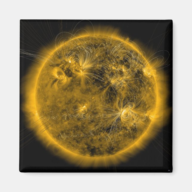 Magnetiskt fält linjer vid Sol Magnet (Framsidan)