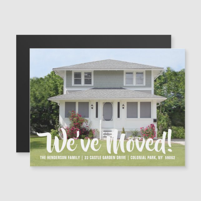 Magnetiskt fotobyte av Adress-aviseringskort (Fram/baksida)