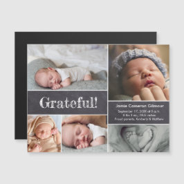 Magnetiskt fotokollage Gratnice baby-födelse Magnetisk Inbjudningskort