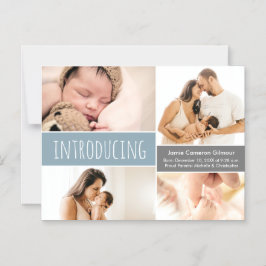 Magnetiskt fotokollage Introduktion till Blue Pojk Magnetisk Inbjudningskort