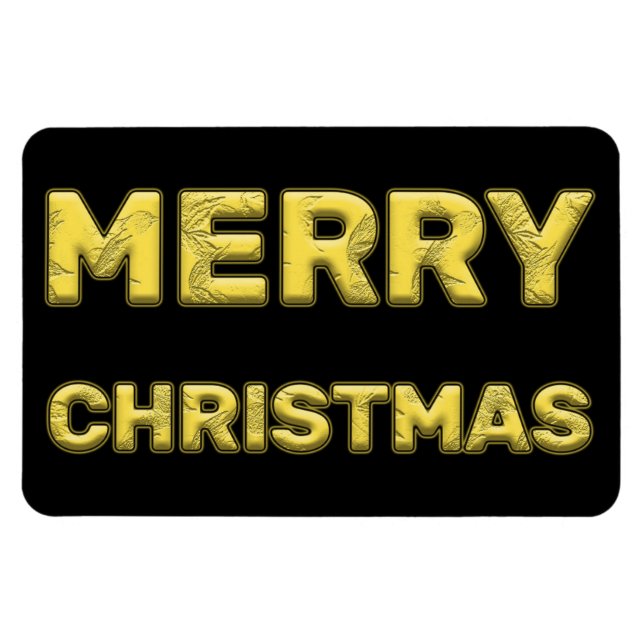 Magnetiskt God jul i Guld Magnet (Horisontell)