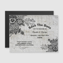 Magnetiskt Grått/svarta konstblommor sparar datume