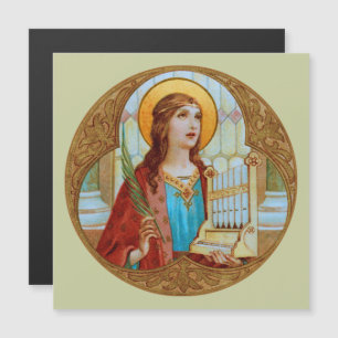 Magnetiskt gratulationskort St Cecilia of Rom (BK