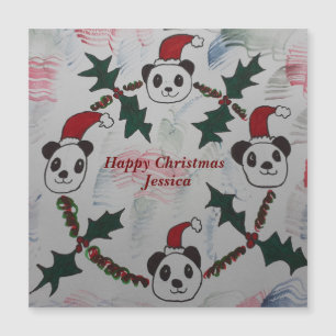 Magnetiskt julpanda-kort