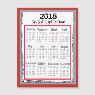 Magnetiskt kort för 2018 kalender för ditt kylskåp