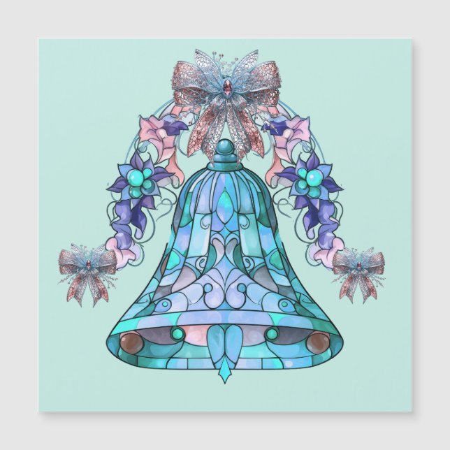 Magnetiskt kort för blå bell-jul (Framsida)