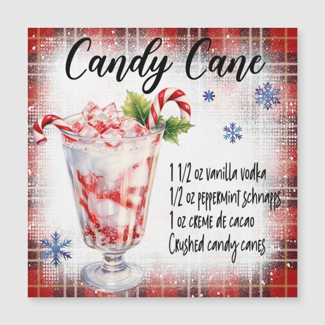 Magnetiskt kort för Candy cane Cocktail (Framsida)