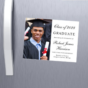 Magnetiskt kort för elegant Photo College Graduati