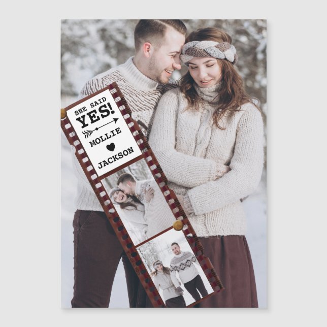 Magnetiskt kort för förlovning annons-fotokort (Framsida)