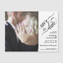 Magnetiskt kort för foto Bröllop spara datum