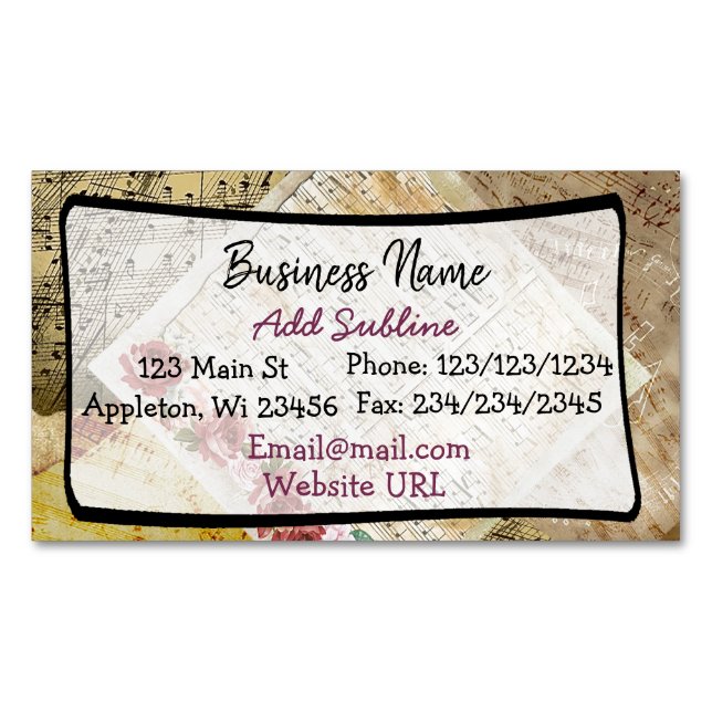 Magnetiskt kort för musik noteraffär (Framsida)