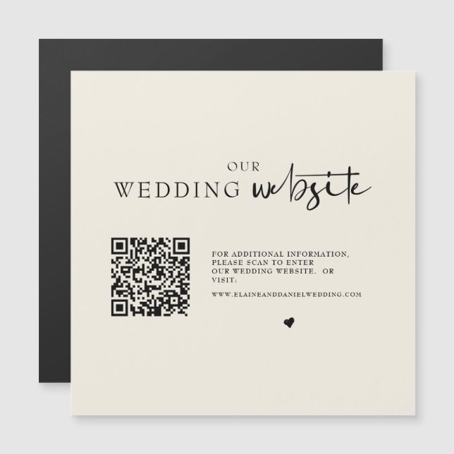 Magnetiskt kort för QR-kodfoto-Bröllop-hölje (Fram/baksida)