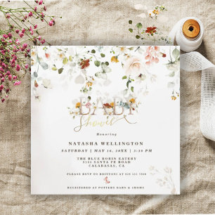 Magnetiskt kort för Watercolor WildblomBaby Shower