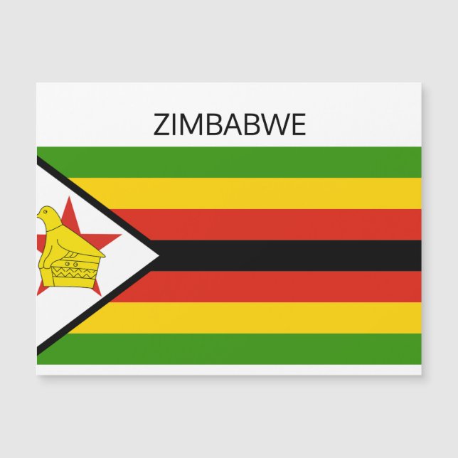 Magnetiskt kort för Zimbabwe Flagga (Framsida)