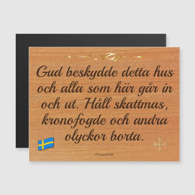 Magnetiskt kort — Gud beskydde (Fram/baksida)
