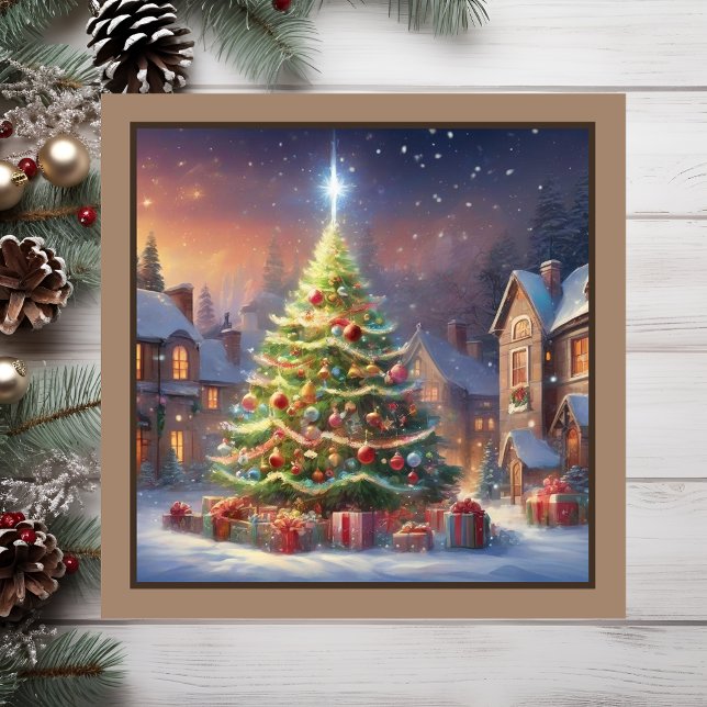 Magnetiskt kort i byn Julgran (Village Christmas tree.)