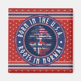 Magnetiskt meddelande "Born i USA ・ Root in Norge" Magnet