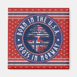 Magnetiskt meddelande "Born i USA - Rötter i Norge Magnet