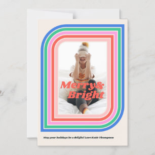 Magnetiskt merry- och Bright Retro-fotokort för He Magnetisk Inbjudningskort