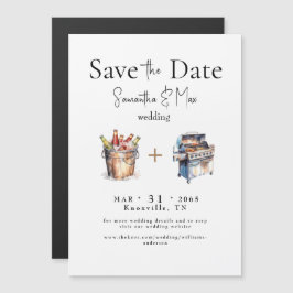 Magnetiskt öl och BBQ Bröllop spara datum Magnetisk Inbjudningskort