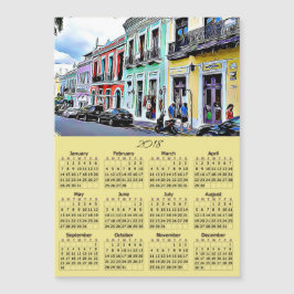 Magnetiskt Puerto Rico för 2018 kalender kort