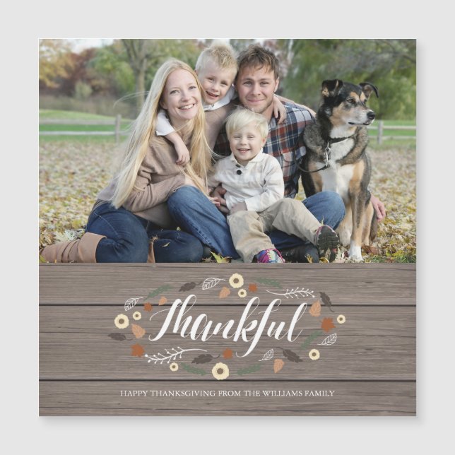 Magnetiskt Thanksgiving-fotokort (Framsida)