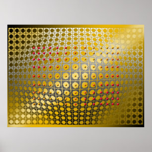 Magnetism för Digital Op-konst Spheroid Poster