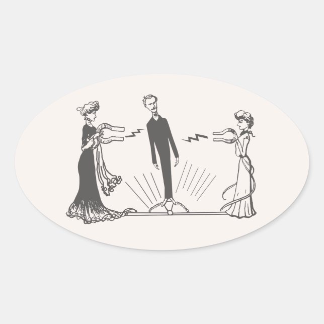 Magnetism hos djur - ovalt klistermärke (Framsida)