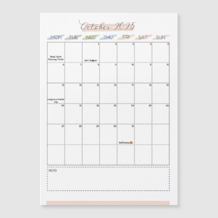 Magnetkalender oktober 2025