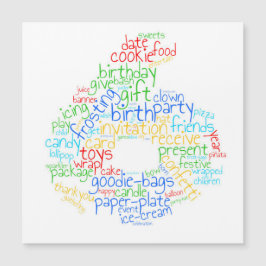 Magnetkort för 6e-födelsedag