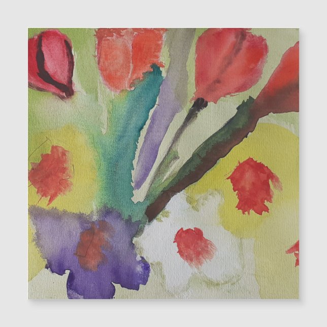 Magnetkort för abstrakt och Vår blommor (Framsida)